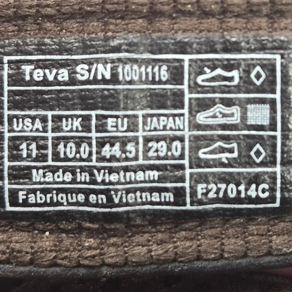 Teva Omnium Fisherman Sandals Mens 11 Brown Fair‎ 1001116 ShocPad Hiking Water